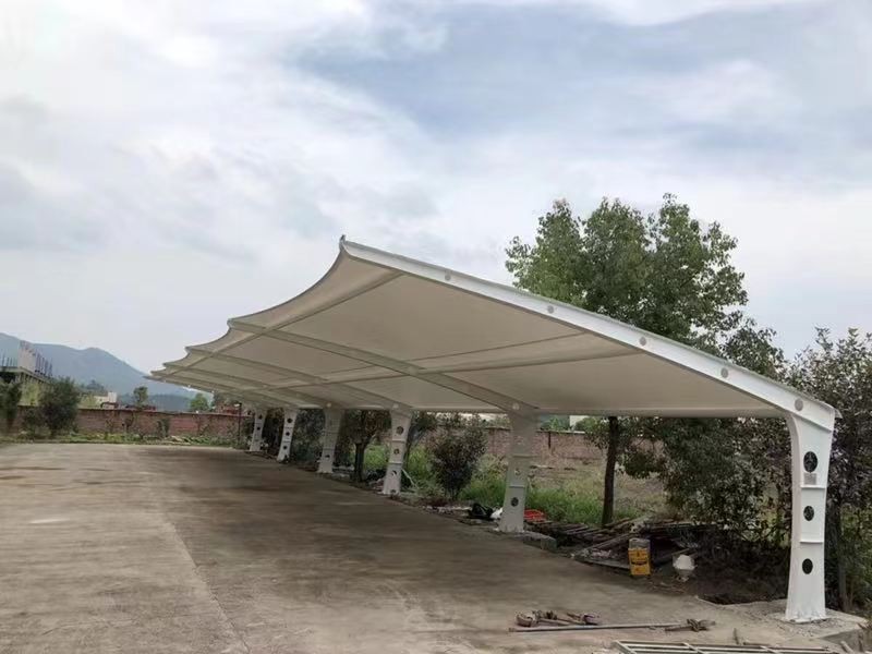 宿城区小区改造停车棚工程，膜结构非机动车棚定制厂家-2